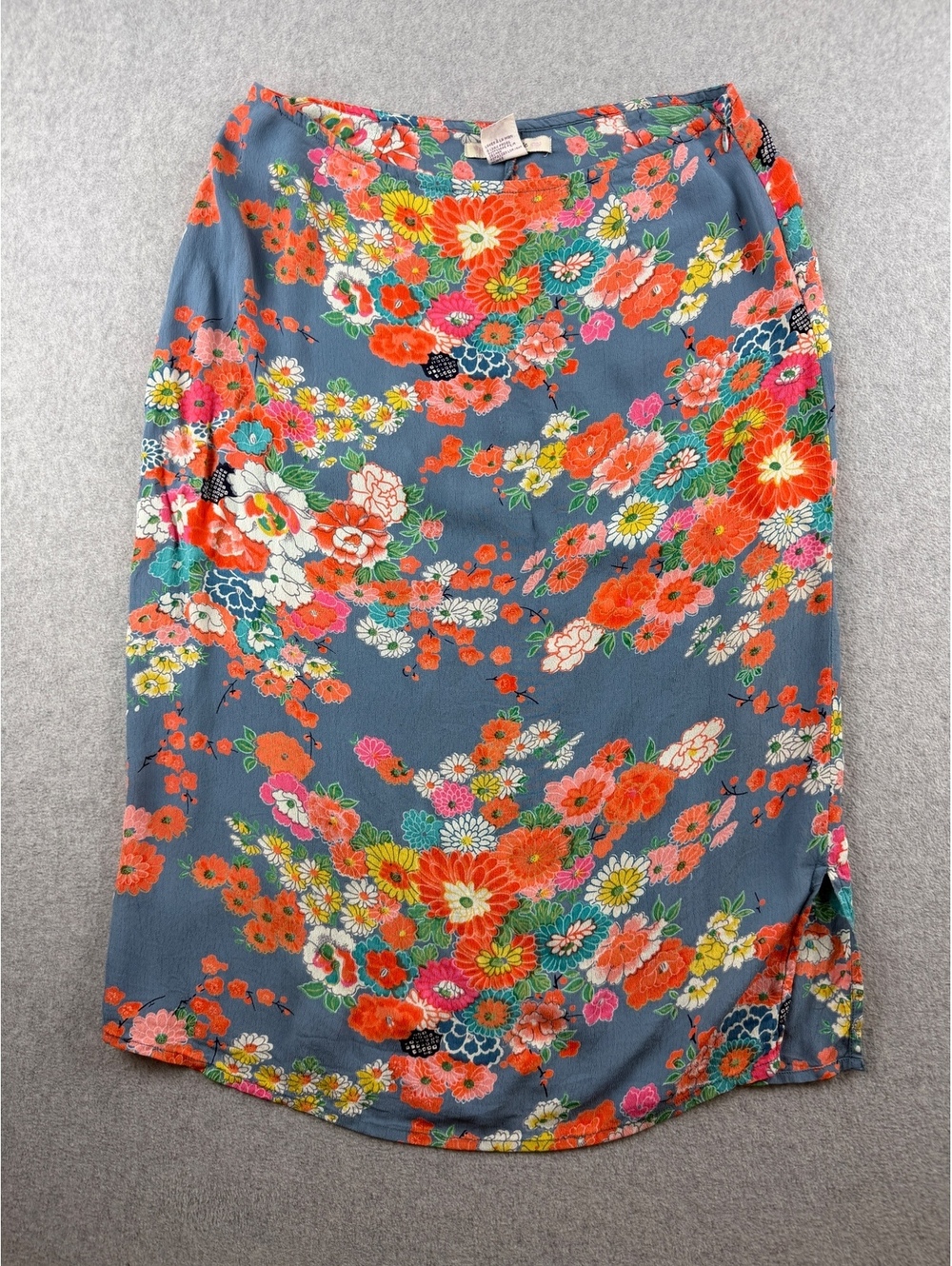 Vintage Y2K Free People floral side zip midi skirt